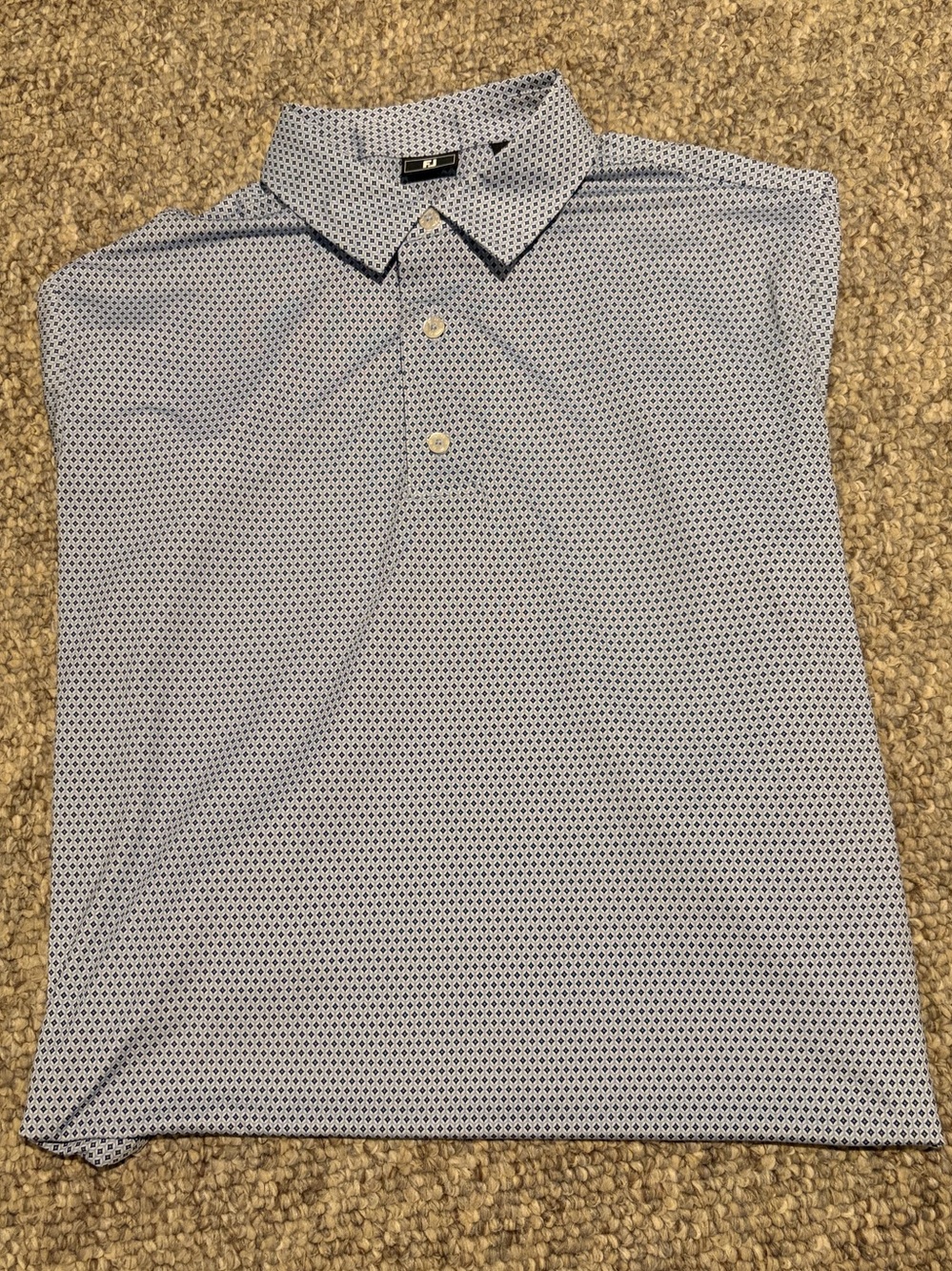 FootJoy Light Blue/Navy Polo Large